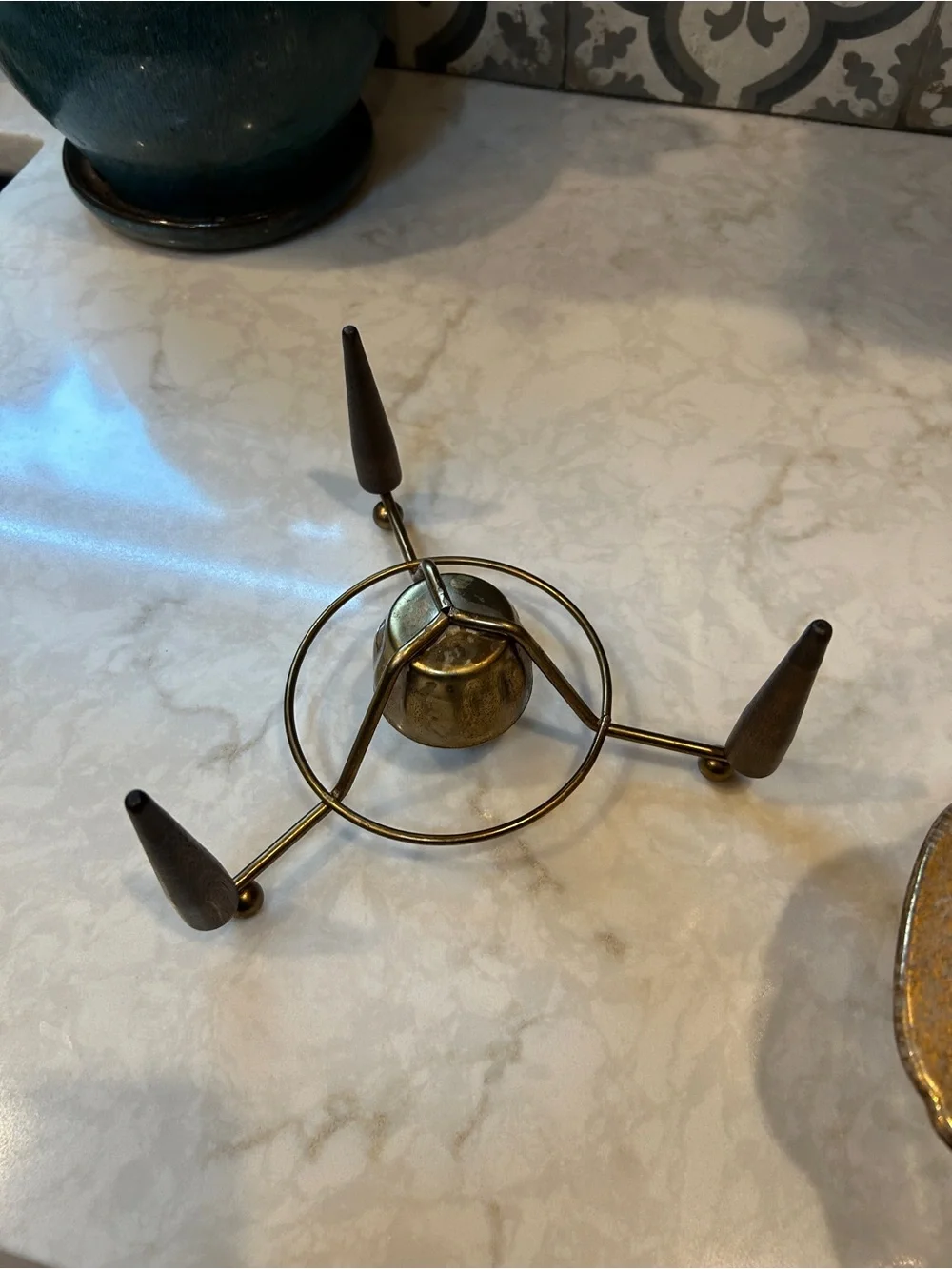 RARE! FireKing Mid Century Modern “Rocket Space”Casserole Dish & Warming Stand